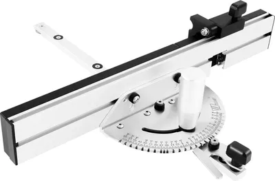 Immagine prodotto di Guida per sega circolare da banco - Calibro con guida da 45 cm - Angolo regolabile da 0 a 60° - Asta di taglio da 45 cm - Alluminio fresato CNC - Nero
