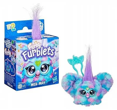 Obrázek produktu pro Furby Furblets Mer-May, interaktivní plyšová hračka, 45 zvuků, klip, modrá