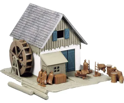 H0 Kleine Mühle Bausatz, Kunststoff, Mehrfarbig