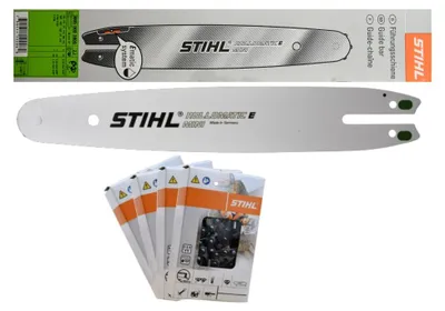 Produktbild von Stihl Führungsschiene Rollomatic E Mini 35cm 3/8'P 1,1mm 30050003909 + 4x Stihl Sägeketten  36100000050