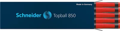 Produktbild von Schneider Topball 850 Tintenroller Mine (Euro-Format, 0,5 mm) 10er Packung rot