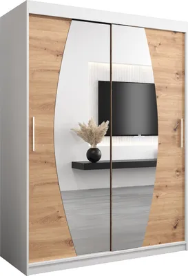 Produktbild von Kleiderschrank, Schiebetürenschrank Schlafzimmer, Schrank mit Spiegel ELYPSE 150 cm