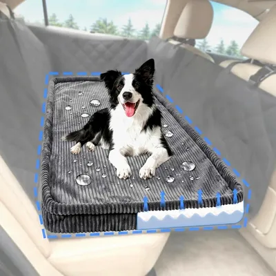 Produktbild von Hundematte für die Rückbank im Auto, rutschfest und weich, abnehmbar und waschbar, haustierfreundlich, dunkelgrau