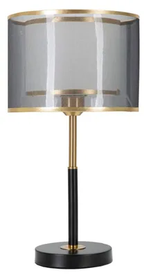 Image de Lampe de table Mauro Ferretti « Ebenen » noir et or, Ø 25 x 48 cm