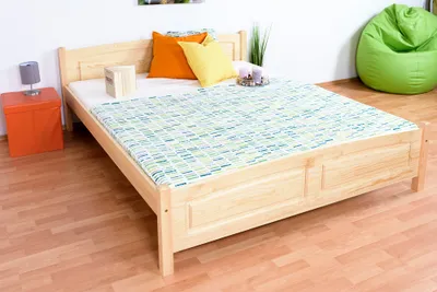 Produktbild von Doppelbett / Gästebett Kiefer massiv Vollholz natur 79, inkl. Lattenrost - Abmessung 160 x 200 cm