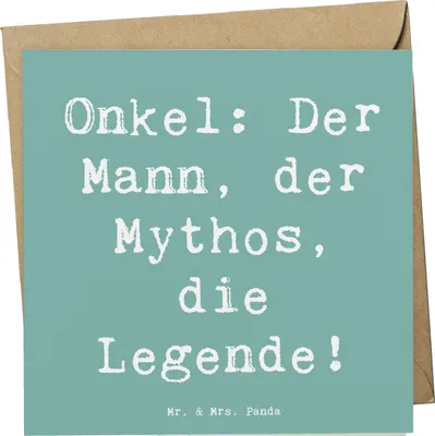 Produktbild von Mr. & Mrs. Panda Grußkarte Spruch Onkel Legende - Meeresbrise - Geschenk, Glückwunschkarte, Bewunderung, doppelkarte, faltkarte, Klappkarte, Held, Freude, anlasskarte
