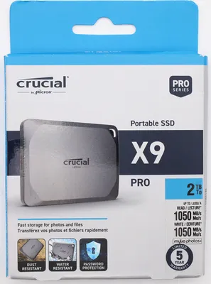 Produktbild von Crucial X9 Pro Portable SSD 2TB USB-C 3.1 Solid State Drive externer Datenträger