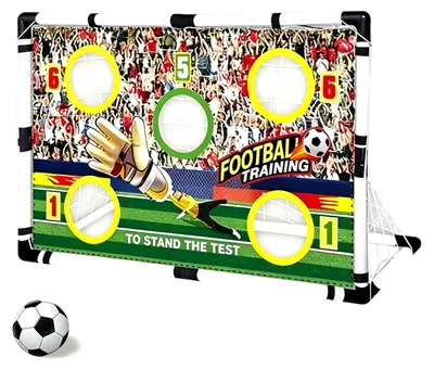 Obrázok produktu pre Futbalová bránka 2 v 1, skladacia, s 5 cieľmi, prenosná, určená na vonkajšie použitie