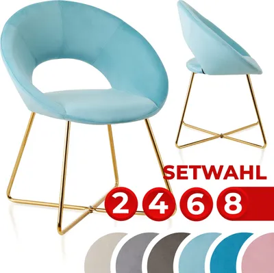 Produktbild von Esszimmerstühle - Set Wahl – gepolstert, Samt, Beine aus Buchenholz, Küchenstühle Polsterstühle Wohnzimmerstühle Sessel Set: 2 Stühle Farbe: Minzgrün