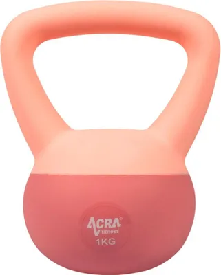 Zdjęcie produktu dla ACRA Kettlebell z miękkiego PVC 1 kg, różowy