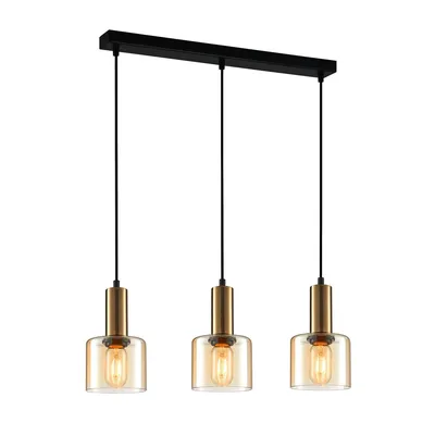 Zdjęcie produktu dla Żyrandol Italux Santia nowoczesny miedziany PND-65342-3-BRO+AMB