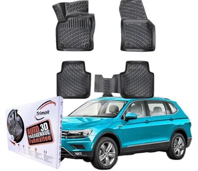Produktbild von Trimak Autofußmatten kompatibel mit VW Tiguan Allspace ab 2017 Auto Allwetter Gummimatten