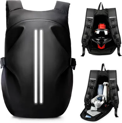 Produktbild von Motorradrucksack Herren wasserdicht Helmrucksack Laptoptasche