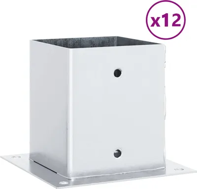 Immagine prodotto di vidaXL Supporto per pali quadrato 12 pezzi 121x121 mm acciaio zincato