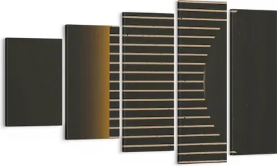 Produktbild von Bild auf Leinwand - Leinwandbild - 5 Teile - Modern Schwarz Gelb - 100x60cm - Wand Bild - Wanddeko - Wandbilder - Leinwanddruck - Bilder - Wanddekoration - Leinwand bilder - Wandbild - EG100x60-4719