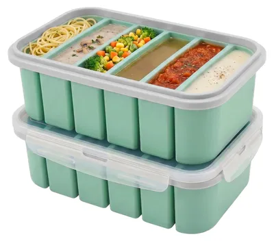 Produktbild von Omgoods – Set aus 2 Silikonsuppenbehältern mit Deckeln