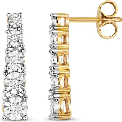 Produktbild von 9 Karat (375) Gold Damen - Diamant Paar Ohrringe Brillant-Schliff 0.11 Karat H - I1 I2 - 20mm*5mm; TRS25669KY