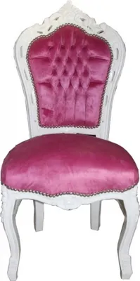 Produktbild von Casa Padrino Barock Esszimmer Stuhl Rosa / Weiß - Möbel