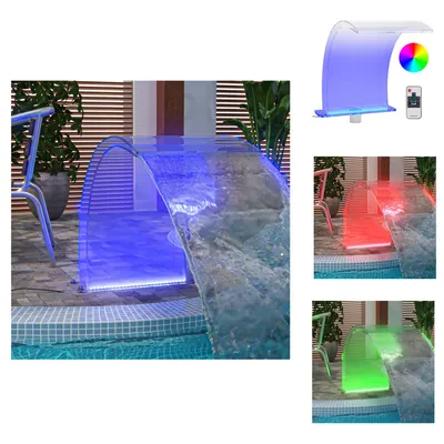 Produktbild von vidaXL Wasserfall-Element mit RGB-LEDs Acryl 50 cm - Brunnen & Wasserfälle