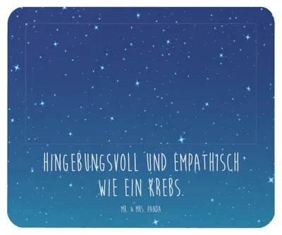 Produktbild von Mr. & Mrs. Panda Mouse Pad Sternzeichen Krebs - Sternenhimmel Blau - Geschenk, Mousepad, Krebse, Krabbe, computermatte, pc mausunterlage, Meerestier, mausteppich, Mauspad