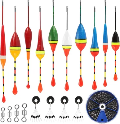 Produktbild von Angelposen Set, 10 Stücke Posen, 205 Bleigewichte, für Angelausrüstung