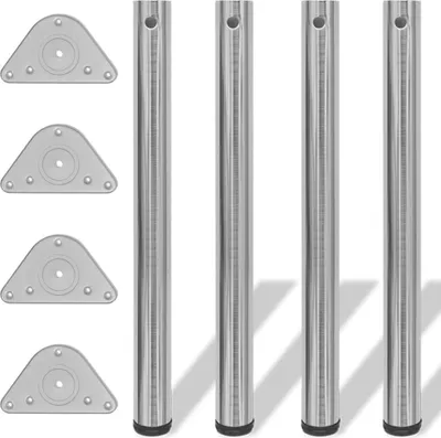 Produktbild von 4x höhenverstellbares Tischbein gebürstetes Nickel 710 mm