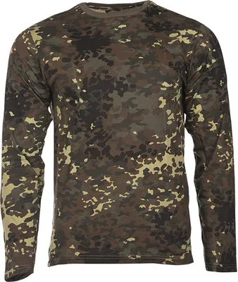 Produktbild von Strapazierfähiges Langarmshirt flecktarn Größe L aus 160g/m² Baumwolle