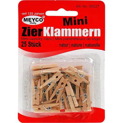 Immagine prodotto di Meyco Hobby 25 mollette decorative in legno naturale 25 mm