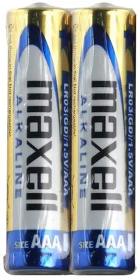 Produktbild von Maxell Alkaline-Batterien AAA LR03, 2 Stück, Modell LR03-MX/2P