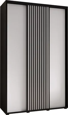 Produktbild von MEBLE KRYSPOL Sapporo 1 Schrank mit 3 Schiebetüren  - 205,2x150x45 cm - Schwarz Weiß Schwarz