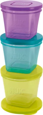 Produktbild von NUK 10.255.183 Fresh Foods Frischebehälter, zur Aufbewahrung von Babynahrung, stapelbar und platzsparend, in 3 Größen,  frei