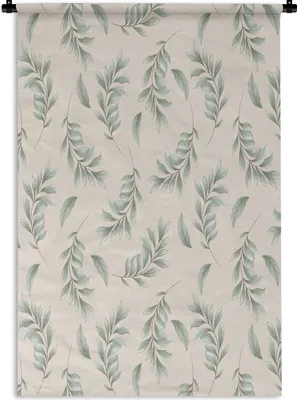 Produktbild von MuchoWow® Wandteppich Wandbehang Blätter - Vintage - Rosa 120x180 cm Tapisserie Dekoration Wandtuch - Schlafzimmer - Dekorationen für das Haus