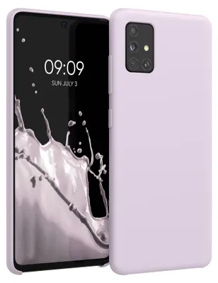 Produktbild von kwmobile Handyhülle für Samsung Galaxy A51 Hülle - Case Silikon - Kabelloses Laden - Schutzhülle Cover in Purple Cloud