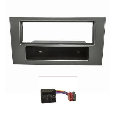 Zdjęcie produktu dla Zestaw paneli radiowych kompatybilny z Ford Mondeo B4Y/B5Y/BWY Facelift rok 2003-2007 ciemnoszary metalik z adapterem Quadlock ISO