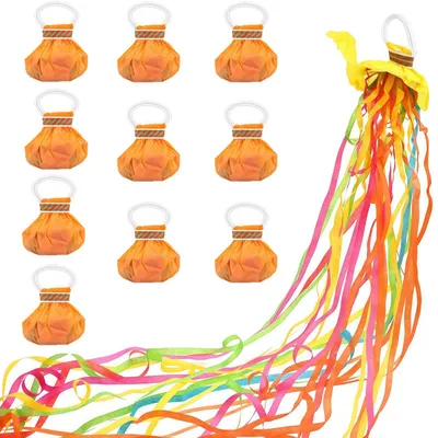10 bunte Handwurf-Streamer Popper für Partys, Hochzeit, Geburtstag