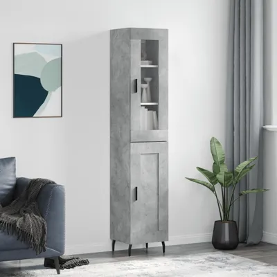 Produktbild von vidaXL Highboard Betongrau 34,5x34x180 cm Holzwerkstoff
