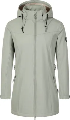 Produktbild von Blue Wave Damen Softshellmantel Martje mit Fleecefutter - Softshelljacke mit abnehmbarer Kapuze in Seagrass Größe 40