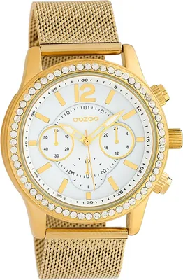Productafbeelding van Oozoo damesarmband, gouden kleur, analoog horloge, metalen band, model D2UOC10261