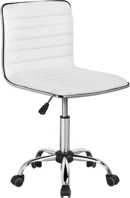 Produktbild von Yaheetech Bürostuhl ohne Armlehnen, Drenstuhl mit Rollen, höhenverstellbar, Weiß