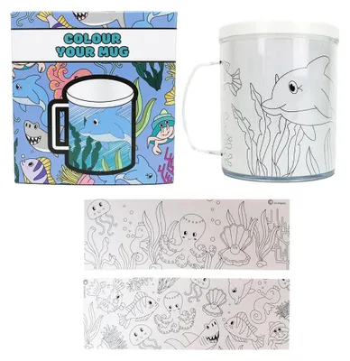 Produktbild von Kinder Becher selbst bemalen Set "Meerestiere"