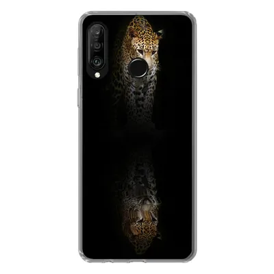Produktbild von MuchoWow® Handyhülle Schutzhülle Hülle für Huawei P30 Lite Leopard - Reflexion - Schwarz Silikon Softcase Handy Hülle - Handyhülle