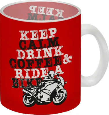 Produktbild von Keep calm & ride a bike Glas Tasse Kaffeebecher zum Thema Motorradfahren