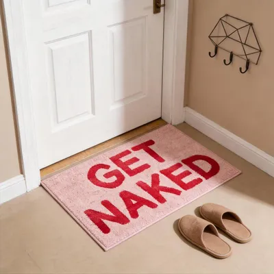 Produktbild von Badezimmermatte 40 x 60 cm, rosa, rutschfest und saugfähig, für Toilette