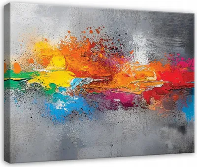 Produktbild von Leinwandbild - Bilder Abstrakt grau Loft - 120x80 cm - Leinwandbilder Wandbild XXL Wanddekoration Design Wohnzimmer Schlafzimmer Flur Büro Küche