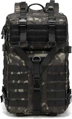 Produktbild von Plecak Taktischer 3P, 45L Outdoor Wanderrucksack, plecak wielofunkcyjny na kemping i trekking, kamuflaż Schwarz