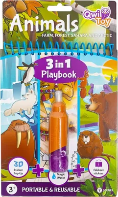 Produktbild von Qwi Toy 3 in 1 Spielbuch - Tiere