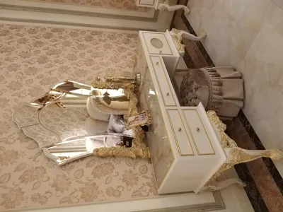 Produktbild von Tisch Klassische Konsole Spiegel Kommode Schminktisch Schlafzimmer Hocker Set
