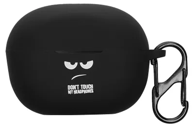Produktbild von kwmobile Design Schutzhülle für Anker Soundcore P3i Hülle - TPU Silikon Case für Kopfhörer Ladecase - stoßfestes Cover mit Karabiner - Weiß Schwarz