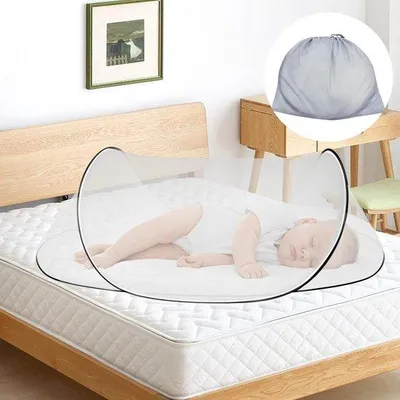 Obrázok produktu pre Unyqoos® Prenosné sieťka proti komárom (skládacia) – sieťka na cestovanie a kempovanie, 200 x 80 x 56 cm, s jemnou sieťou a priedušná, ľahko prenosná