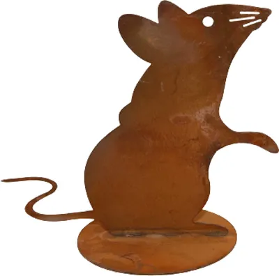 Produktbild von Rostikal Edelrost Gartendeko Vintage Maus 15 cm Dekoration Wohnzimmer Garten